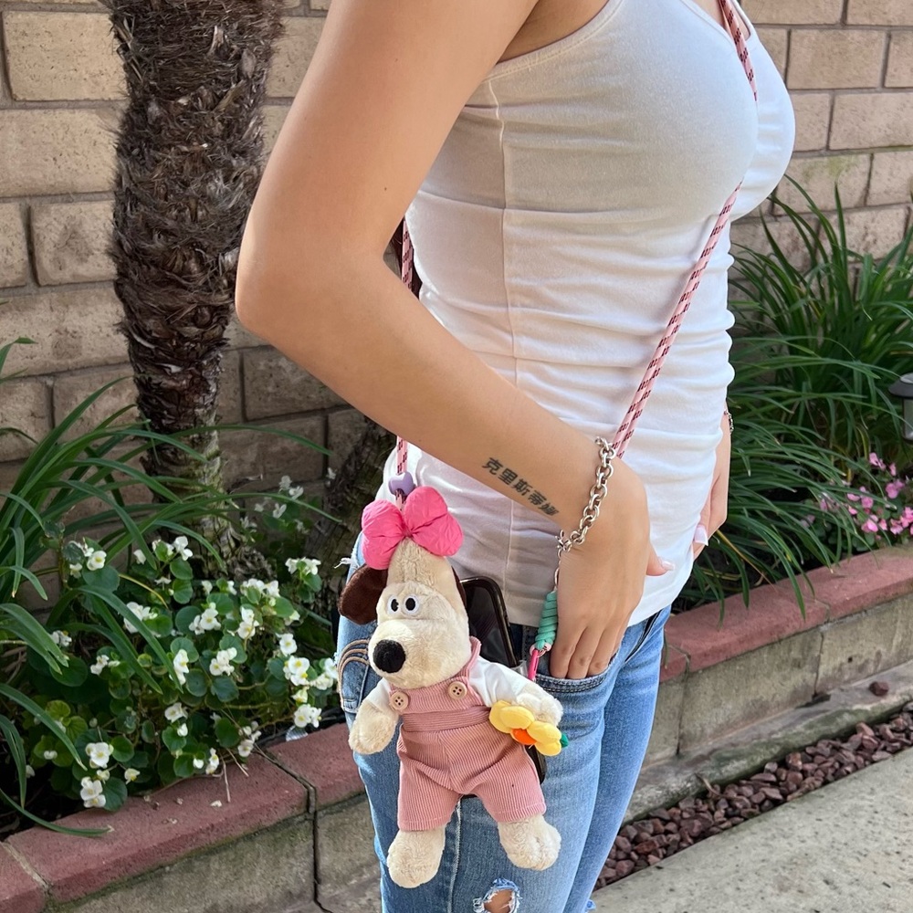🐶 Boutique 🐶 Crossbody Stuffed Animal Cell Holder. Fits most Cell Phones.